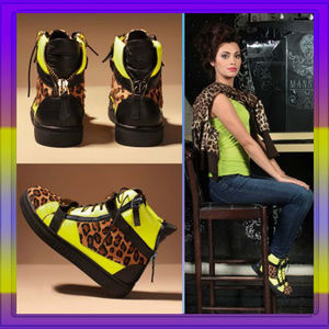 NEW Paolo Conte Leather Ponyhair Sneakers sz 8 HOT